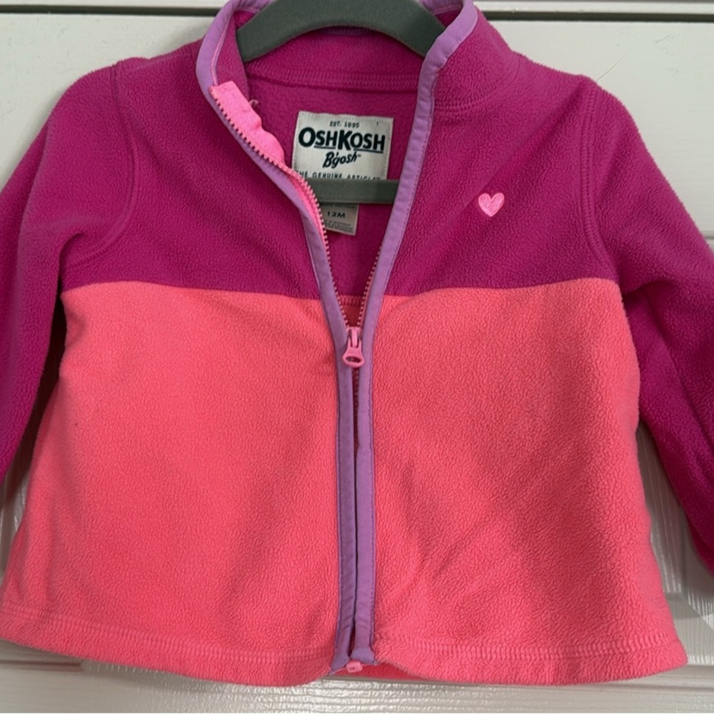 Pink fleece infant jacket